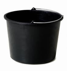 Bouwemmer 12 Liter zwart plastic